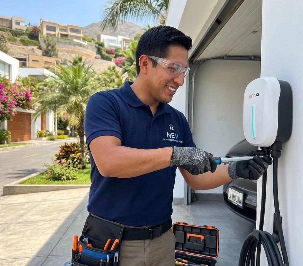 Técnico NEV instalando — NEV PERU